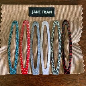 Jane Tran Patterned Metal Hair Barrettes